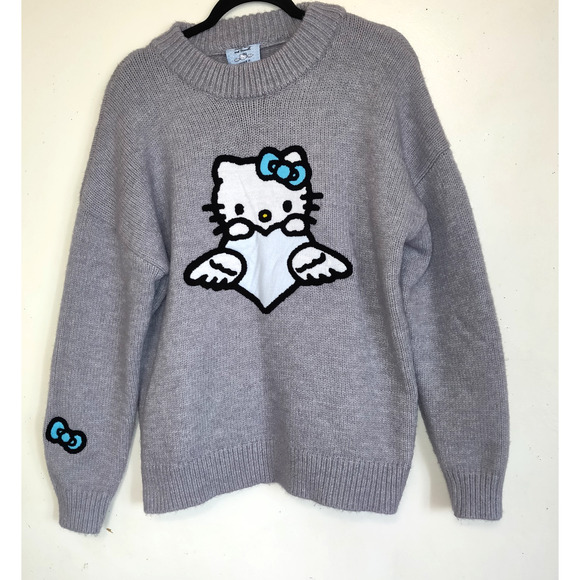 Hello Kitty For Forever 21 Gray Sweater Oversized XS Sanrio Runs Very Large - Picture 1 of 16